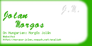 jolan morgos business card